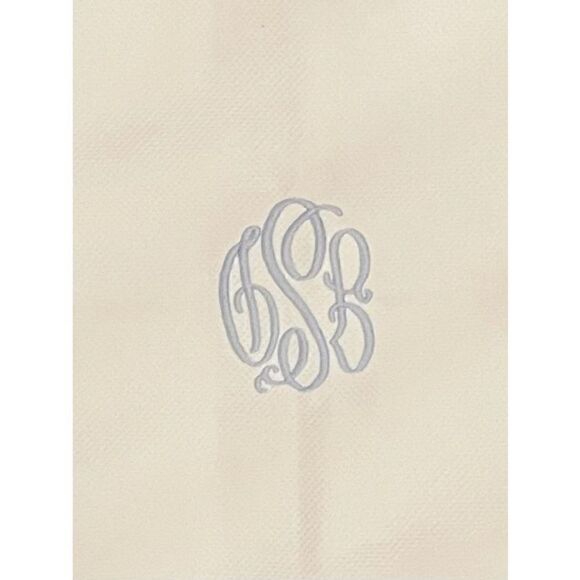 Jane Wilner Haute Couture Linens European Pillow Sham Cotton Pique Monogrammed - Picture 3 of 5